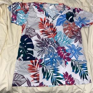 Women’s Floral Multi Color Medium Scrub Top